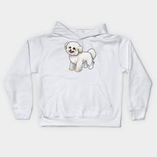 Dog - Bichon Frise - White and Cream Kids Hoodie